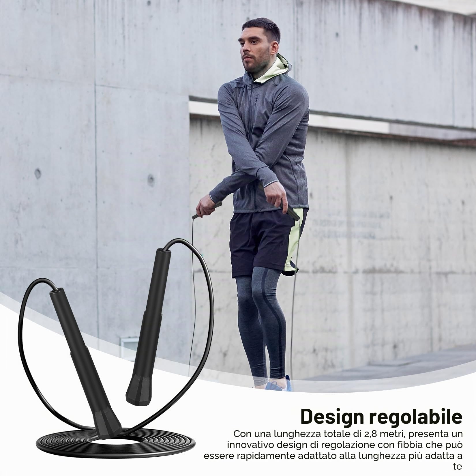 2 Pz Corda per Saltare Professionale, 2,8 m Corda per Saltare Fitness per Adulti, Speed Corda di Salto Regolabile per Boxe, Esercizi di Fitness, Allenamento Aallenamento Donne Uomini