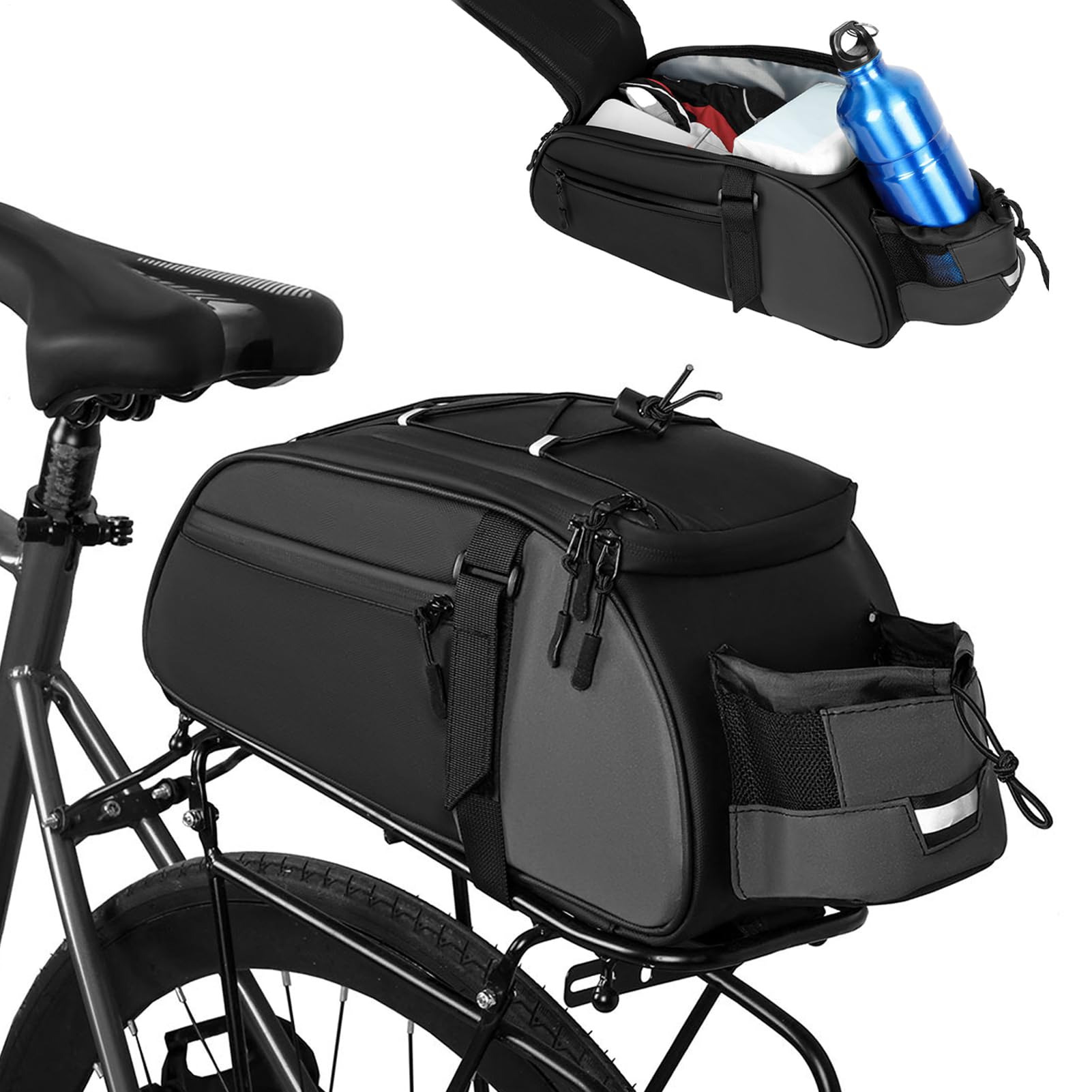 Borsa Posteriore per Bici 8L Borsa per Sella Posteriore per Ciclismo | Capiente Borsa da Bicicletta per Accessori