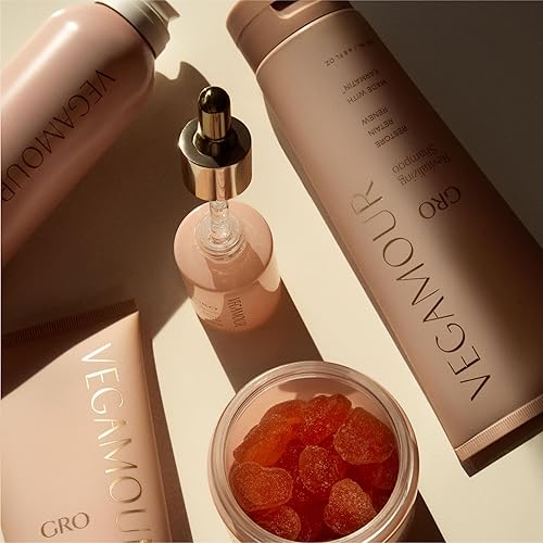 Miniatura 8 de VEGAMOUR Gomitas de biotina GRO para el cabello, sabor natural a fresa, 30 unidades