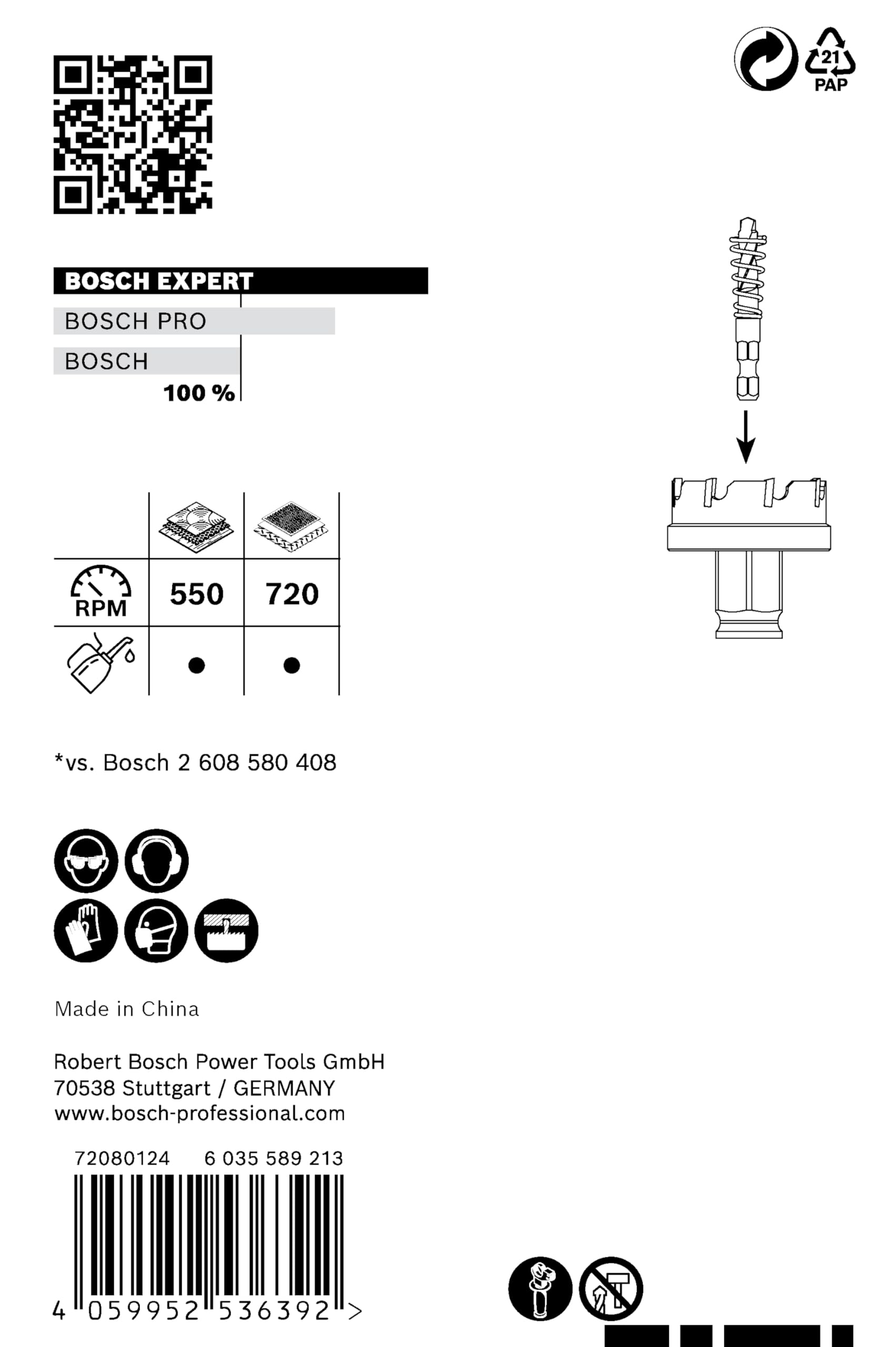 Bosch Professional 1x Seghe a Tazza Expert Sheet Metal per Lamiere di Acciaio, Lamiere di Acciaio Inossidabile, Ø 22 mm, Accessorio Trapano a Percussione