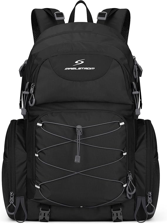 Maelstrom 40L Waterproof Hiking Backpack, Lightweight Travel Daypack | Rain Cover,Hydration-Ready, Tripod Straps, Load Compression, Survival Whistle, Perfect For Men, Women,Camping,Travel
