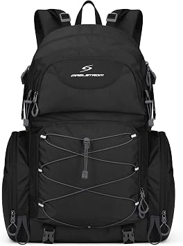 Maelstrom Hiking Backpack, 40L Waterproof Camping Daypack for Men and Women, Lightweight Travel Pack with Rain Cover Black