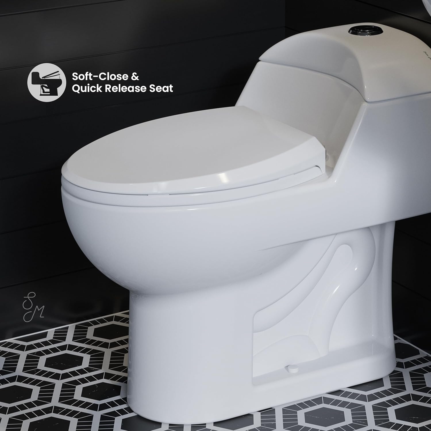 Chateau White Ceramic Elongated Dual Flush Toilet