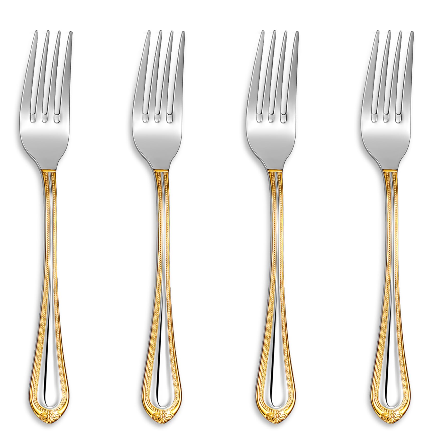 KEAWELL Premium Pearl Edge 4-Piece 7.3-Inch Fork Set (4, 7.3" Salad Forks) — Amazon image 2