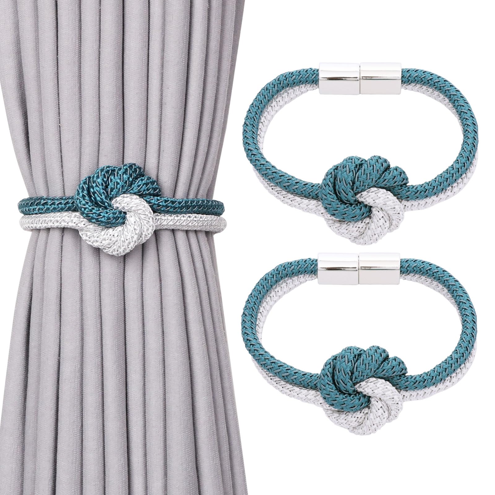 Pretty Jolly Flower‑Knot Curtain Tiebacks, Hand‑Woven Rope