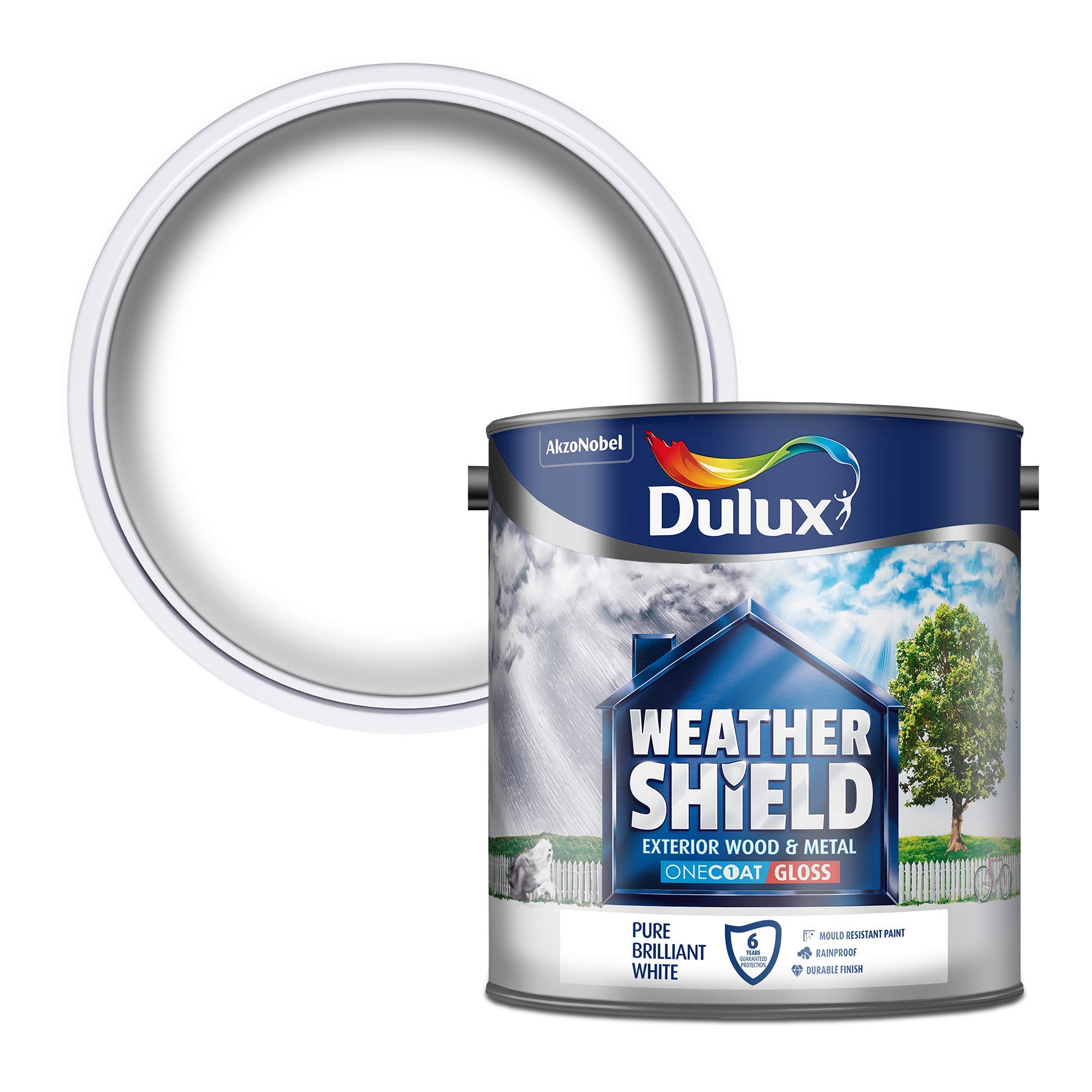Dulux Weathershield Exterior One Coat Gloss 2.5L Pure Brilliant White