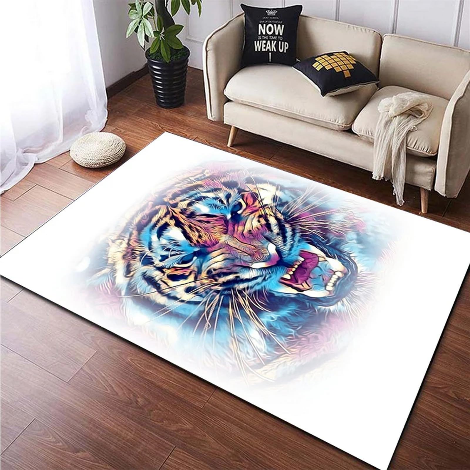 Tiger Wild Animal Area Rugs Modern Carpets Living Room Rug, 3D 160 X 200 Cm Print Extra Large Size Soft Short Pile Rugs Anti Slip Washable Floor Mats For Bedroom Kids Room Decor -7S3P6J4W7H — image 1