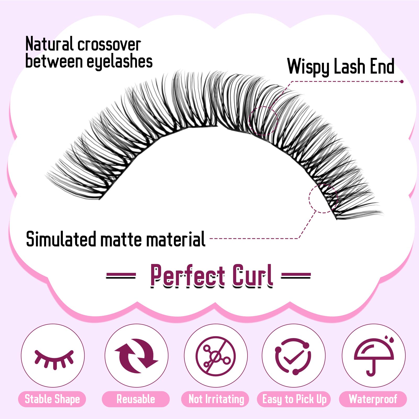 Cluster Lashes Kit D Curl Individual Eyelashes, 30D-40D-60D-80D Lash Clusters 10-18mm Natural Look DIY Lash Extensions Kit - Image 4