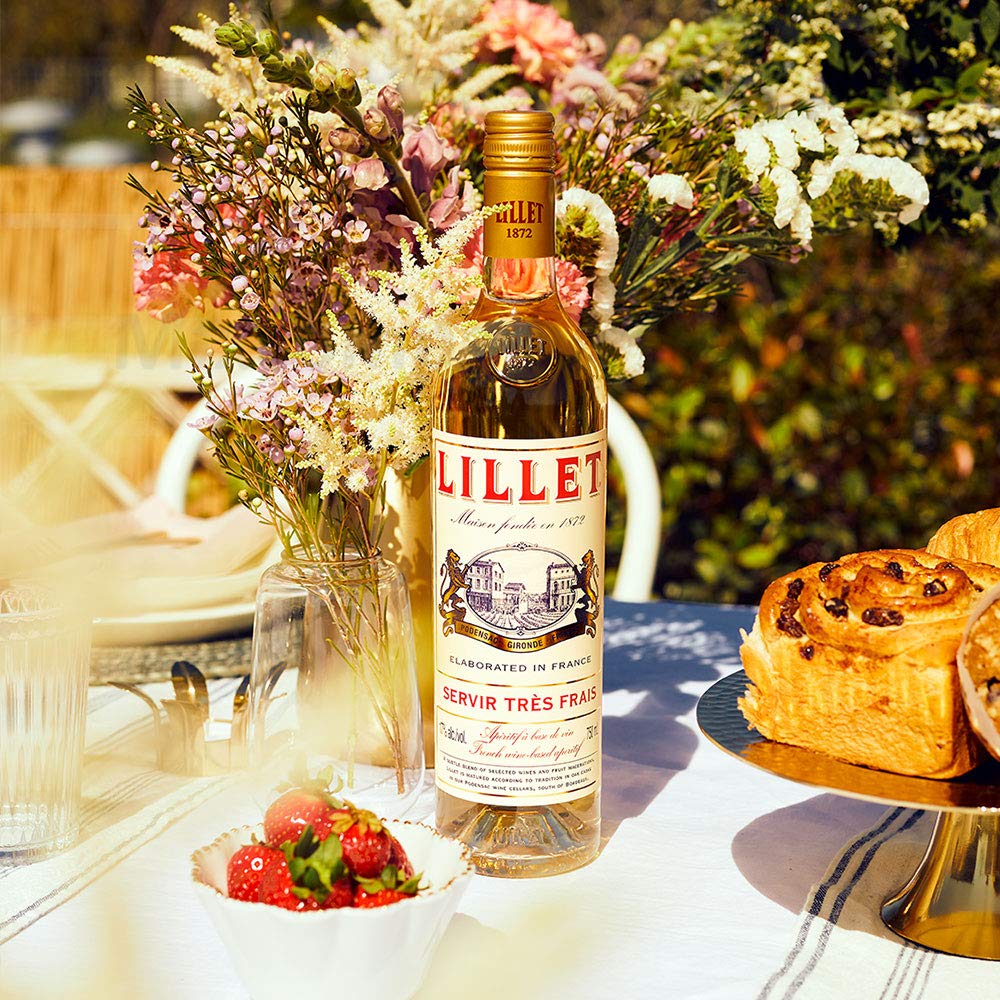 Lillet Geschenkset - 6 Filz-Untersetzer & 6 Glas-Trinkhalme Mit Cocktailkarte