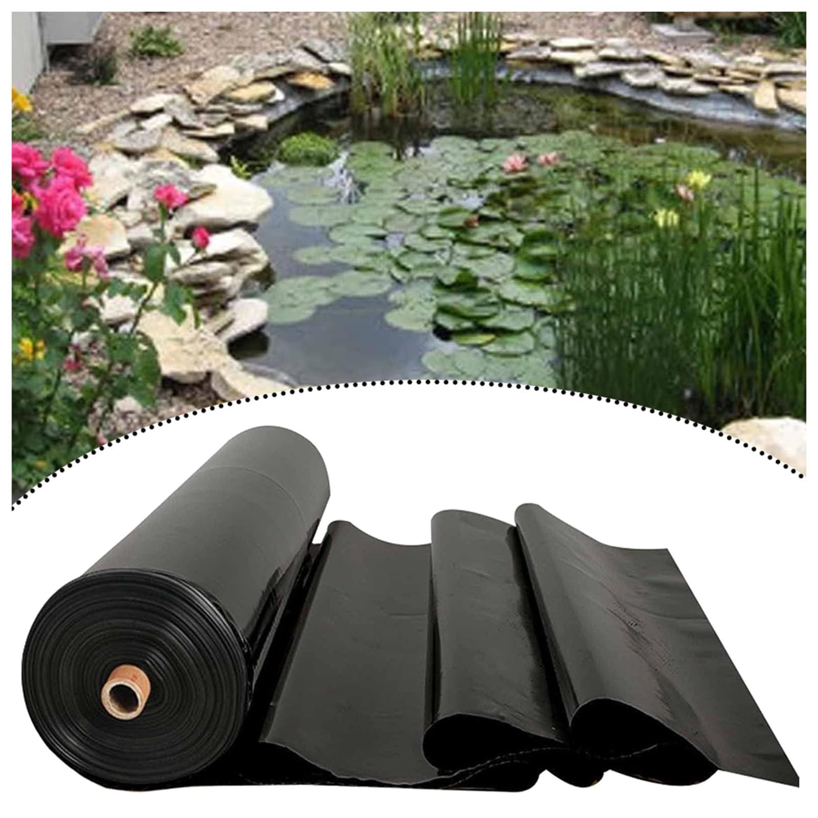 Pond Liner - Cubierta impermeable para estanque de peces Po, jardín, cascadas y fuentes, flexible, 2,5 x 6 m, 4 x 4 m, 5 x 6 m, 6 x 8 m, tamaño: 7 x 20 m / 23x65.6ft