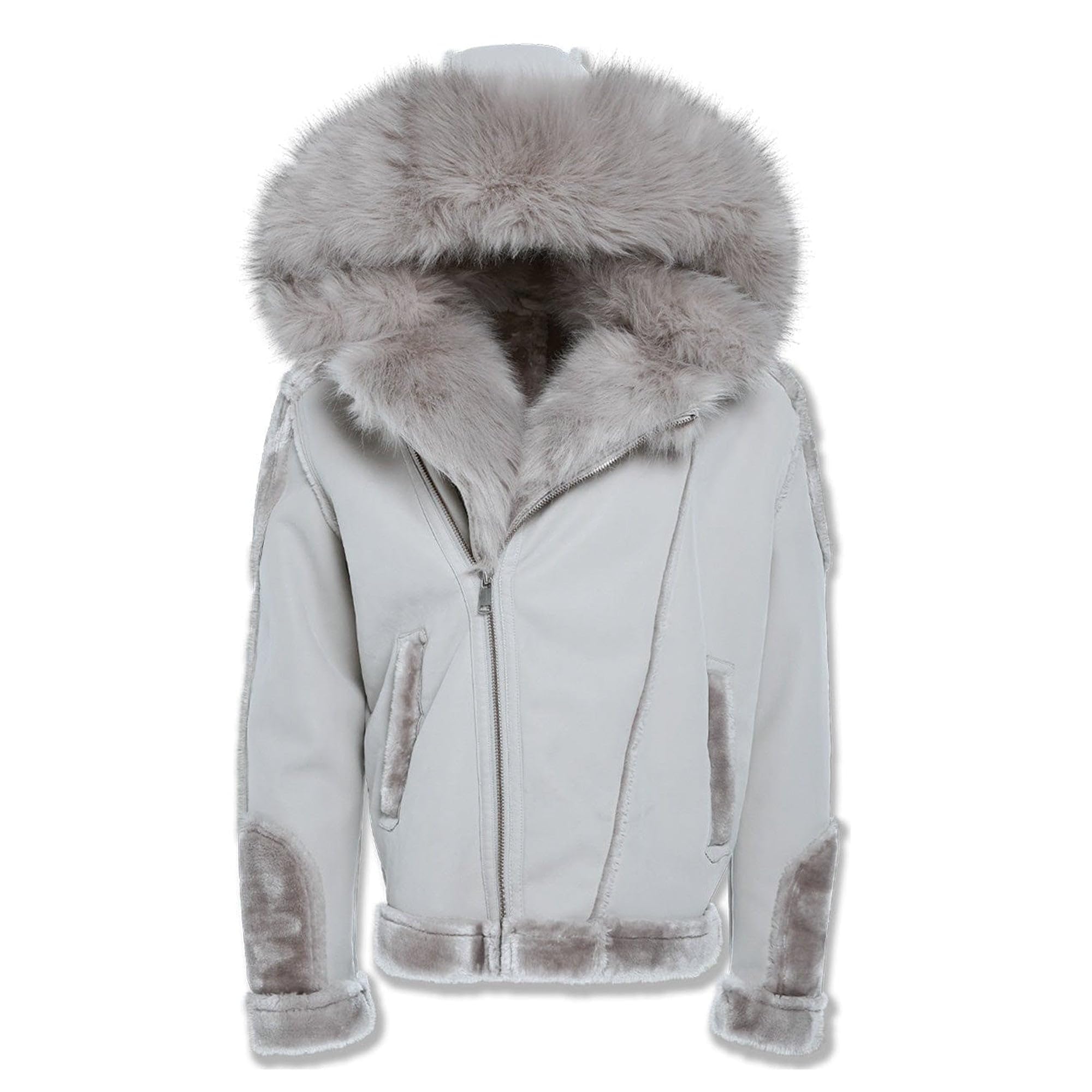 Jordan Craig El Jefe Shearling Moto Jacket_91625 Super Warm Detachable Hood With Zipper (3X-Large, Arctic Wolf)