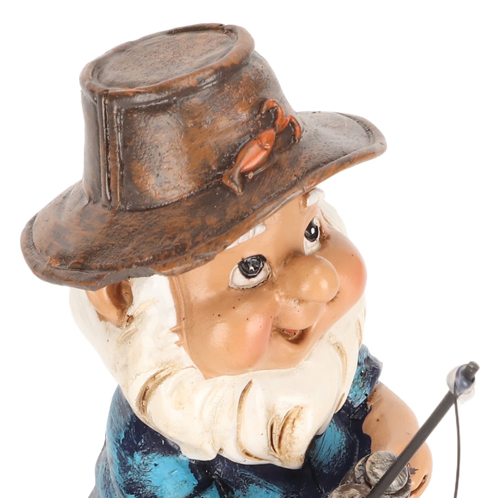 WGFOIP Fishing Gnome Sitter Statue, Resin Funny Fishing Design Garden Decor, Outdoor Lawn Gnome Statue for Yard and Pond - Image 4