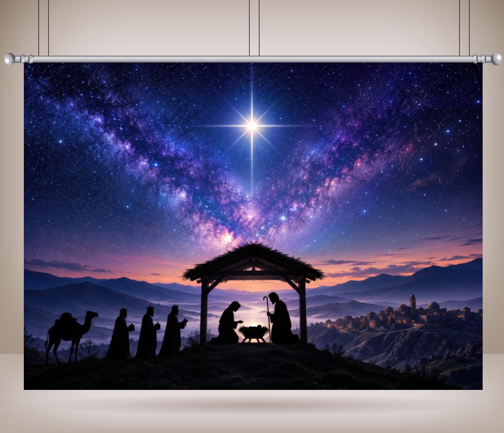 10x6.5FT (3x2m) Presepe Sotto La Via Lattea Sfondo Fotografico