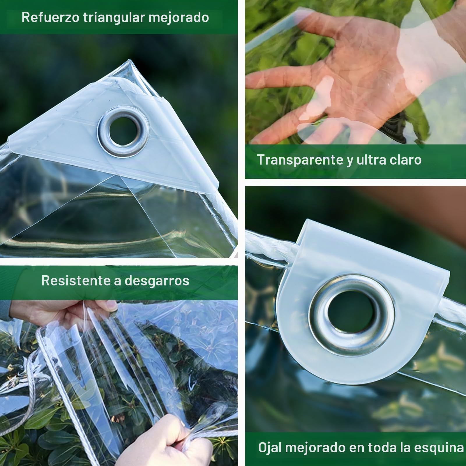GKXLH Lonas Impermeables Exterior - Lona de PVC Resistente Mejorada, Engrosar 400 g/m² A Prueba de Viento Lona Impermeable Exterior, Resistente a Las heladas Lona Transparente para jardín (2x3m)