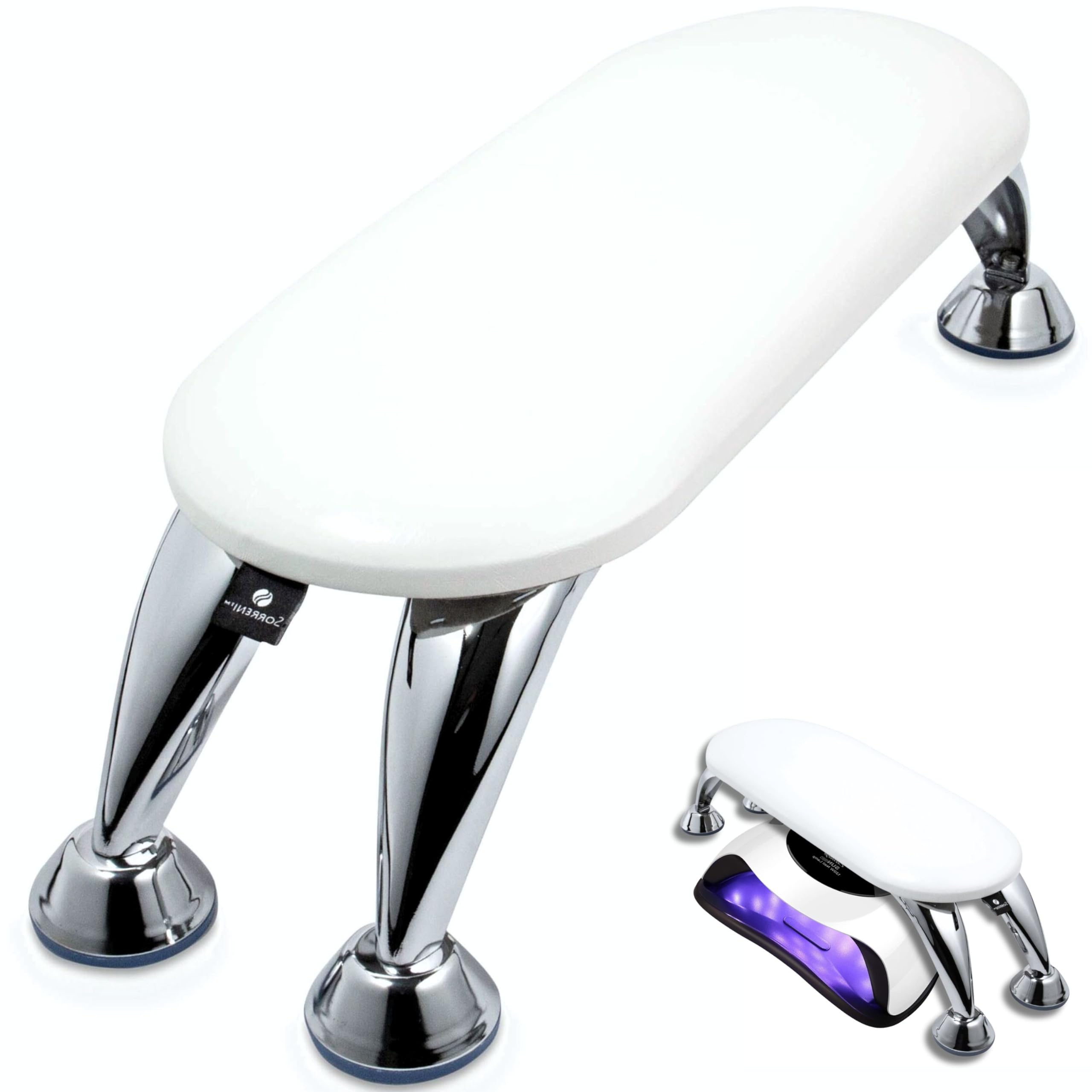 Arm Rest for Nails Tech - Detachable Nail Arm Rest, Non-slip Manicure Hand Pillow for Salon or Home Use, Reposabrazos Para Manicura (White)