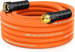 Garden Hose 25 ft x 5/8", NON-EXPANDING Flexible Water Hose, Kink Resistant Lightweight Hybrid Hose, Leakproof Yard Hose with Male to Female Fittings