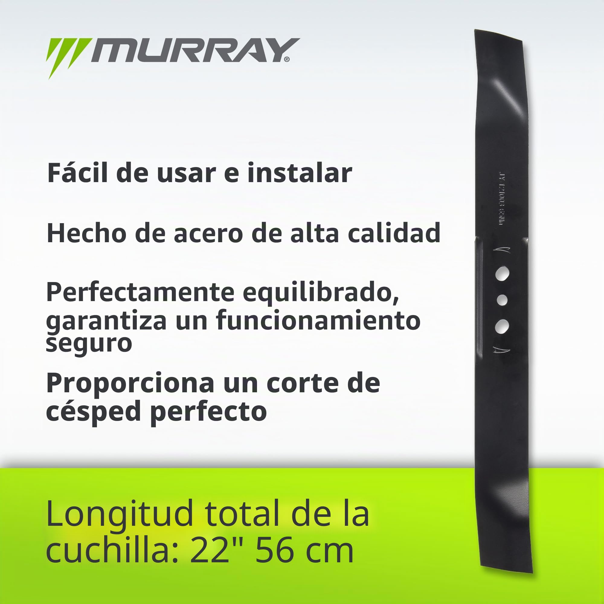 Murray Cuchilla de Repuesto para Cortacésped "M-000B22" para Cortacéspedes de Gasolina EQ2-700X - Cuchilla de Cortacésped con 56 cm de Ancho de Corte