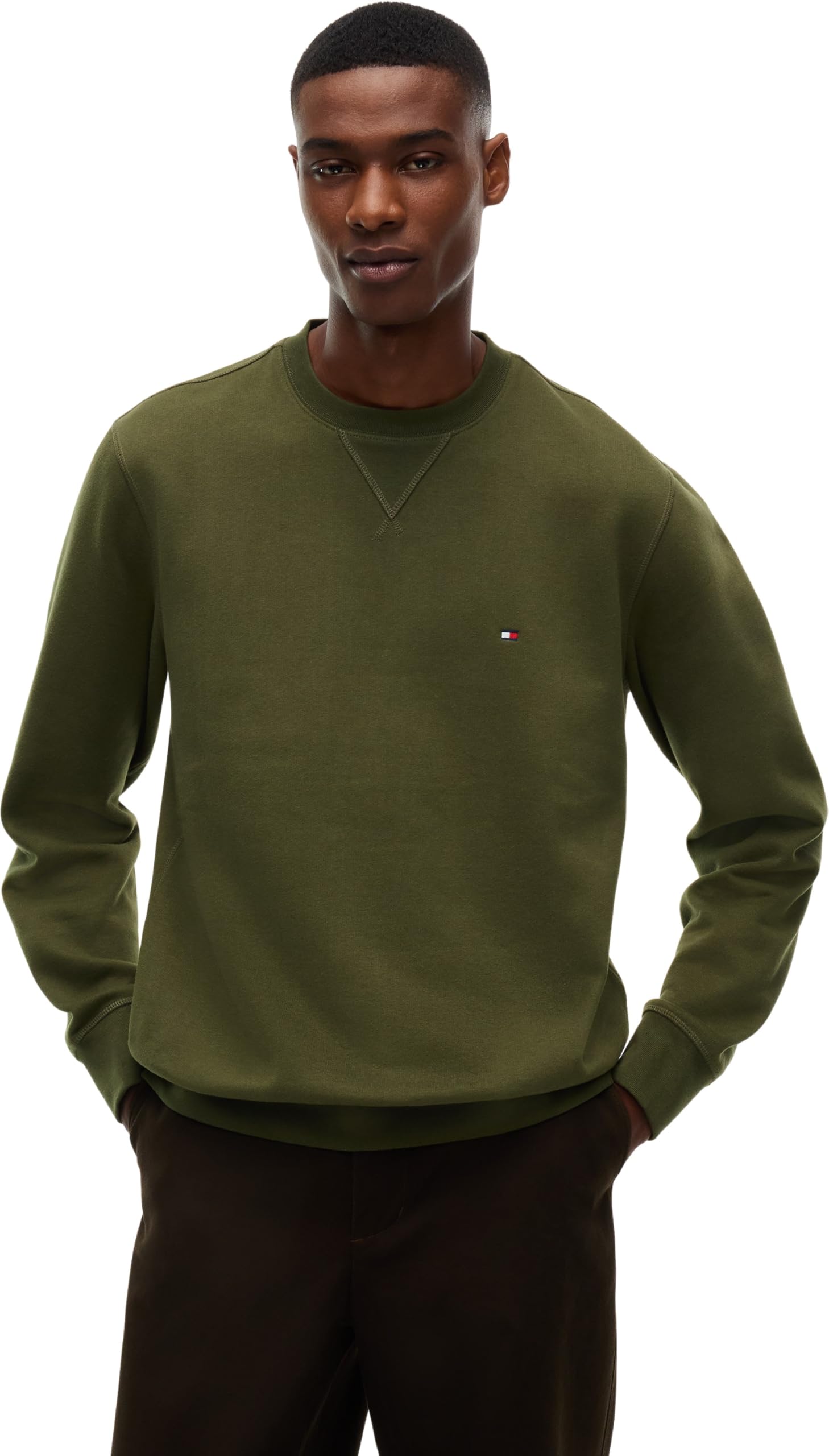 Tommy Hilfiger Herren ESS Seasonal Fleece Crewneck Mw0mw40000 Pullover Sweatshirt, Huntsman Green, XXL