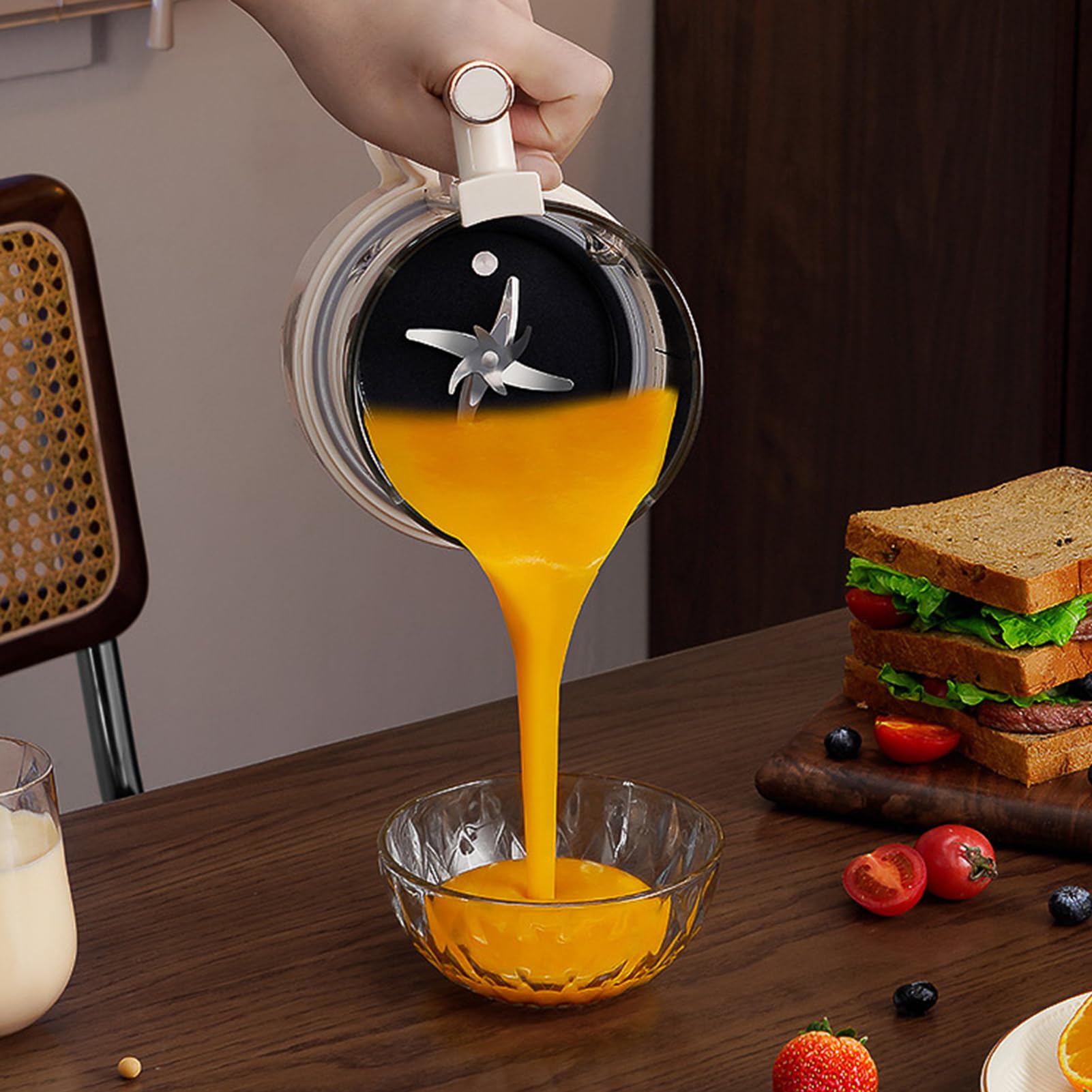 Sojamilchbereiter, 1,5 L Nussmilchbereiter mit 12 Edelstahlklingen, Verzögerungsstart, Kochen, Warmhalten, Automatische Reinigung, Mixer für Mandeln, Hafer, Kokosnuss (EU-Stecker 220 V)