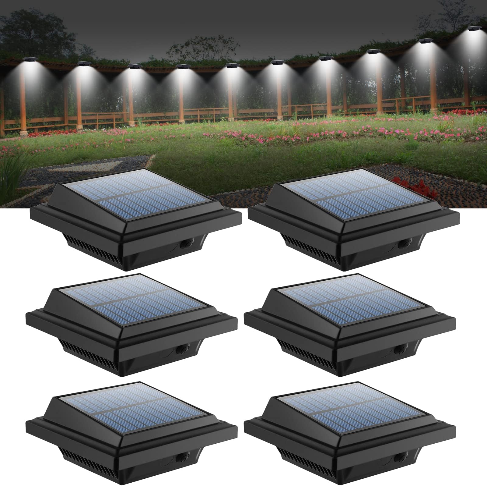4X Wall Garden Sink Pathway Solar Powered 3 LED Fence Gutter Lamp Light