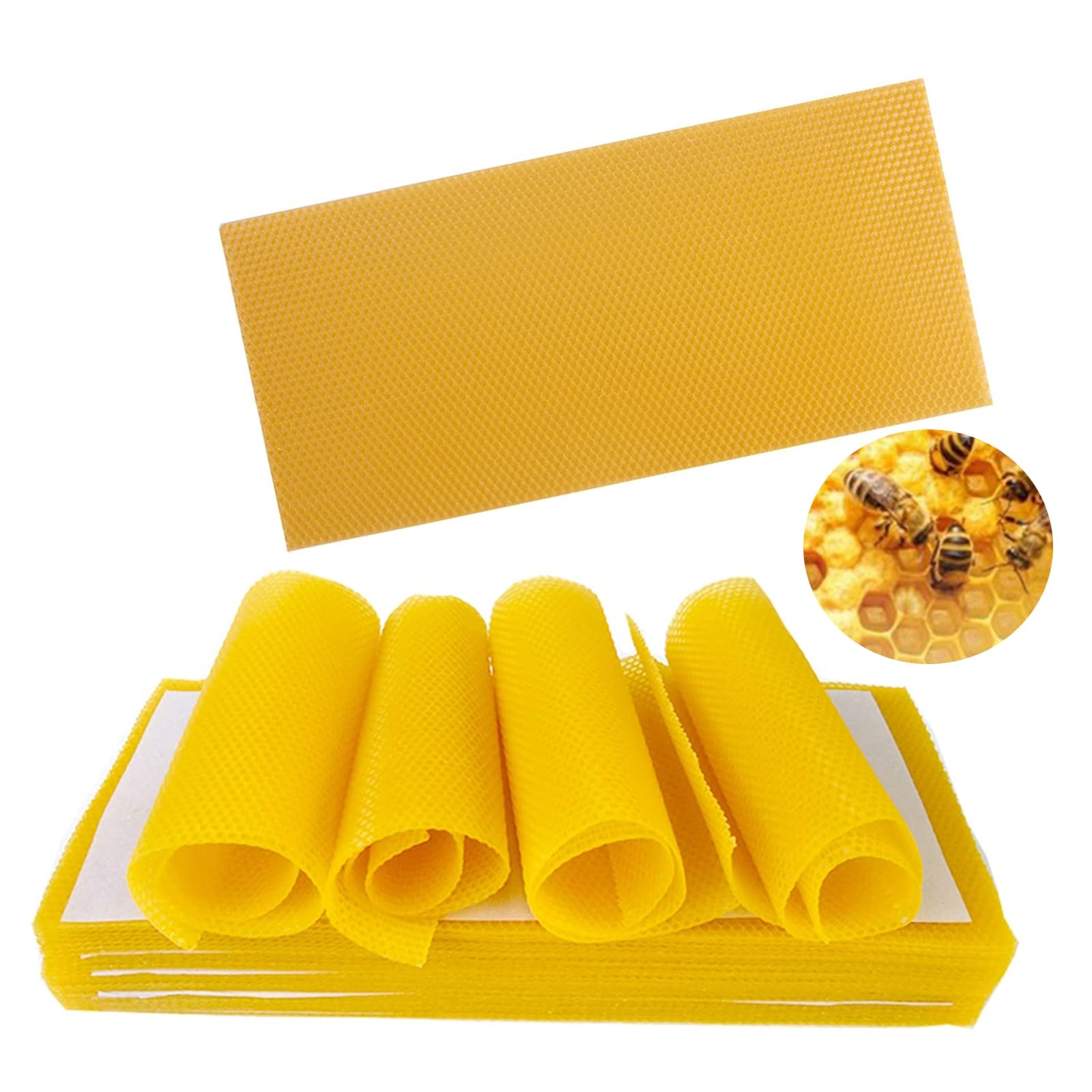 ZffXH 30 piezas de de cera de panal, láminas de base for colmenas, base de apicultura, equipo for colmena de miel, suministros for abejas, base de cera, panal de abeja