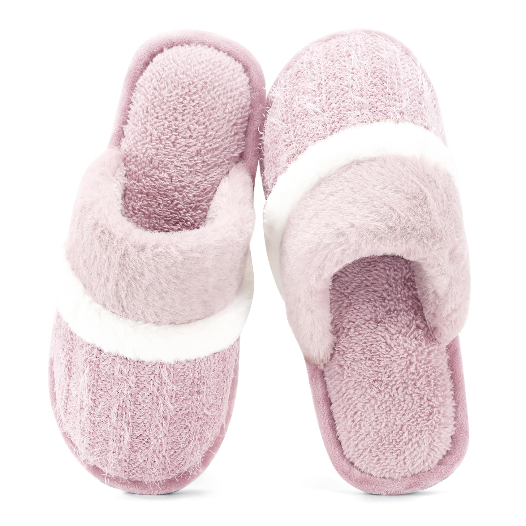 Cozy Slippers for Women Indoor and Outdoor Fuzzy House Shoes with Memory Foam Anti-Skid Sole Gifts for Women Mom Ladies