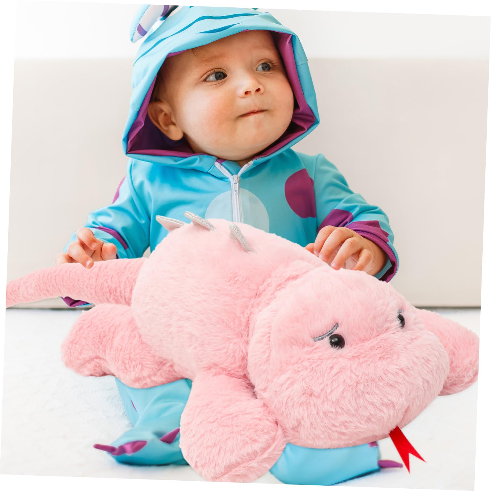 Peluche Dinosaurio Rosa de Felpa y Algodón PP, 1 Pieza