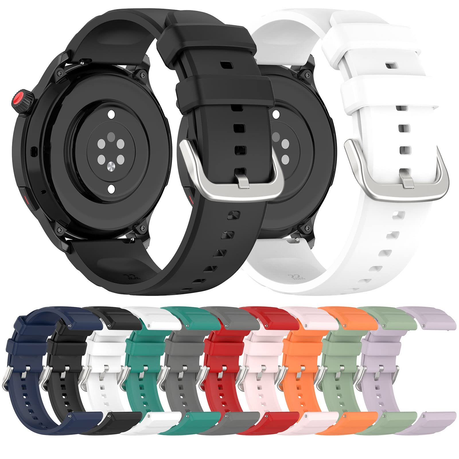 Cinturino di ricambio per orologio Amazfit GTR 4/GTR 4 Pro/GTR 2e, unisex, in silicone, da 22 mm, regolabile, adatto per Polar Grit X/Vantage M2 (rosa)