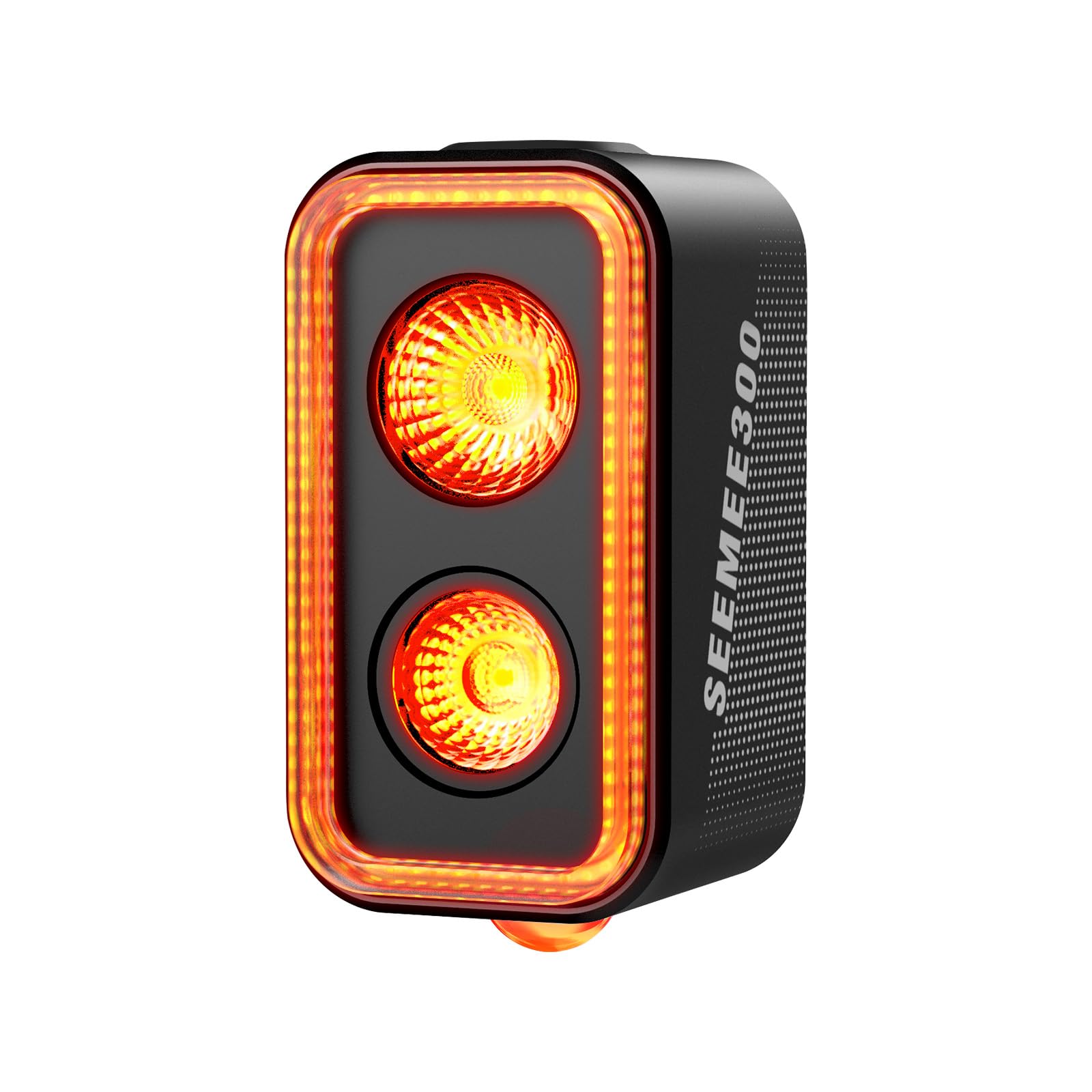 Feu arrière de vélo SEEMEE 300, 300 lumens, 5 Modes Nuit et Jour, capteur de freinage Intelligent, étanche IPX6, Rechargeable par USB-C, pour la Conduite de Nuit