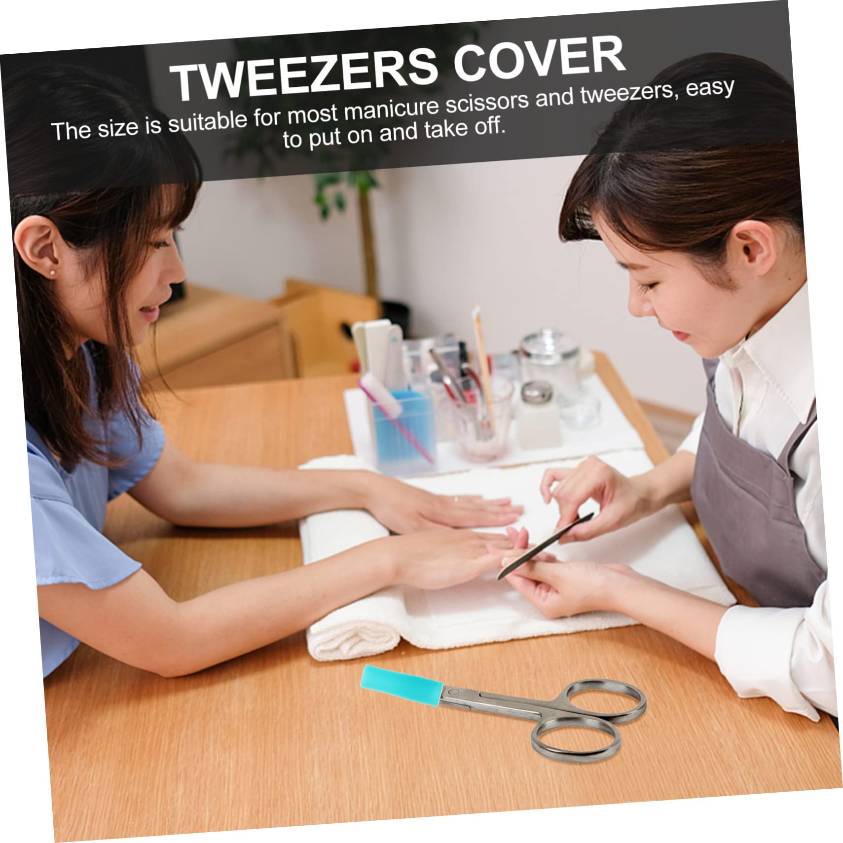 OSOLADY 48 Pcs Manicure Tools Cuticle Trimmer Handle Covers Scissors Cuticle Handle Cover Cuticle Cutter Handle Cover Cuticle Scissor Handle Sleeve Trimmer Handle Silicone Cover