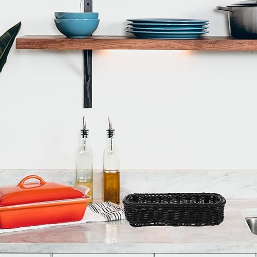 Miniatura 5 de Hemoton 2 cestas de almacenamiento tejidas para cubiertos y tarros de especias, organizador doméstico para cocina y mesa, cestas tejidas multiusos