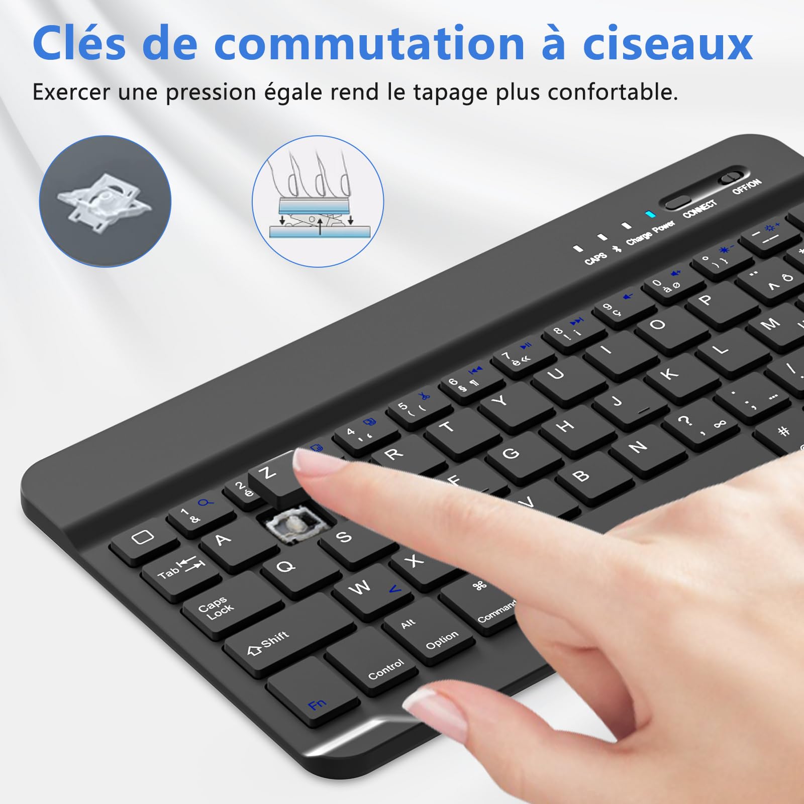 Mini Wireless Keyboard  Bluetooth  Clavier Bluetooth - Compatible Avec Android And Windows Azerty