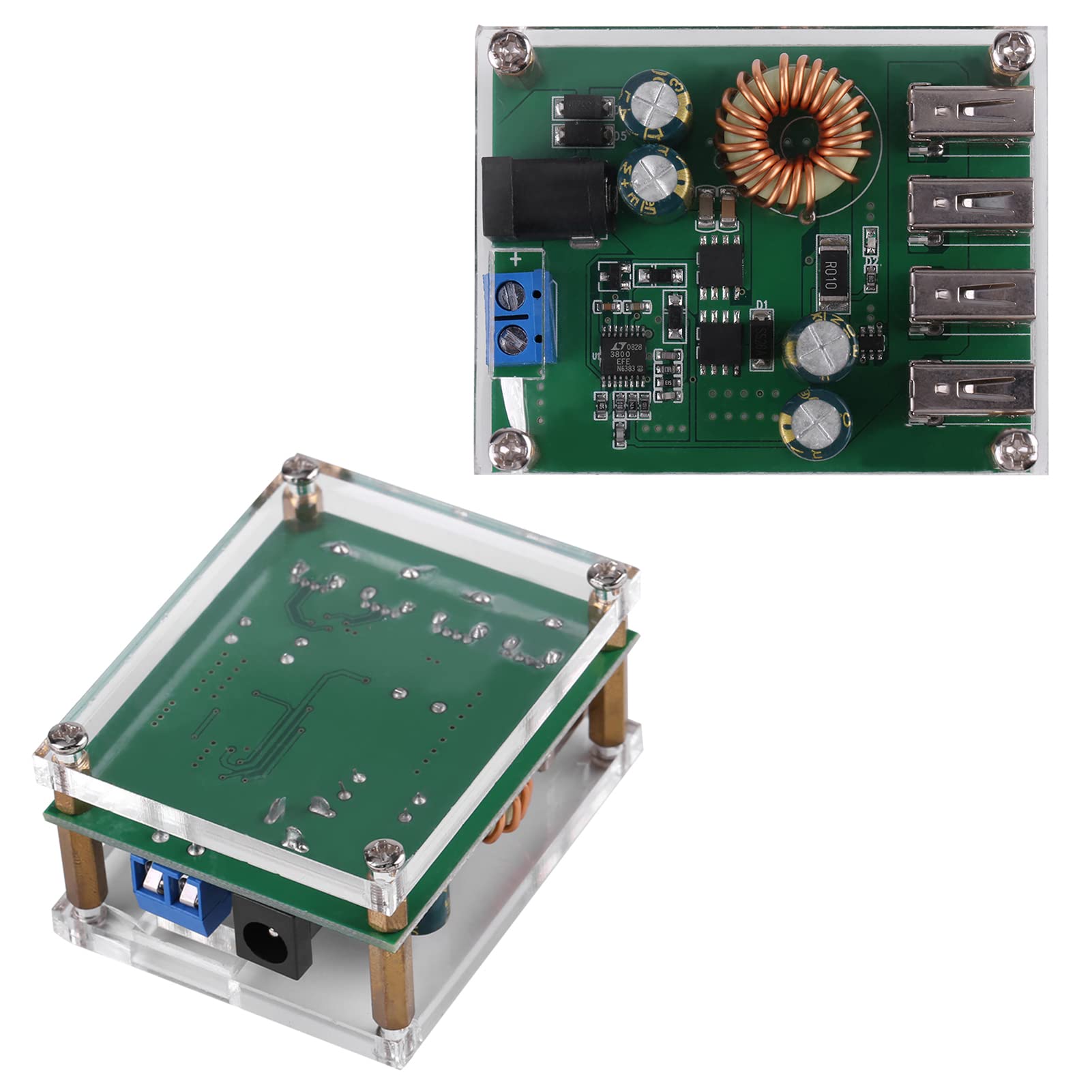 Dc 7 60V do 5V Step Down Step Down moduł Dc Dc 7 60V do 5V 5A 4Usb Wyjście Przetwornica Obniżająca Moc Obudowa Zasilacza