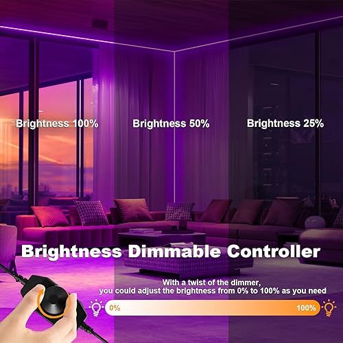 Miniatura 2 de LEDURAPROMT Tira de luz de neón, tira de luces LED de neón moradas de 16.4 pies, 12 V, flexible, impermeable, de silicona, para dormitorio, fiesta