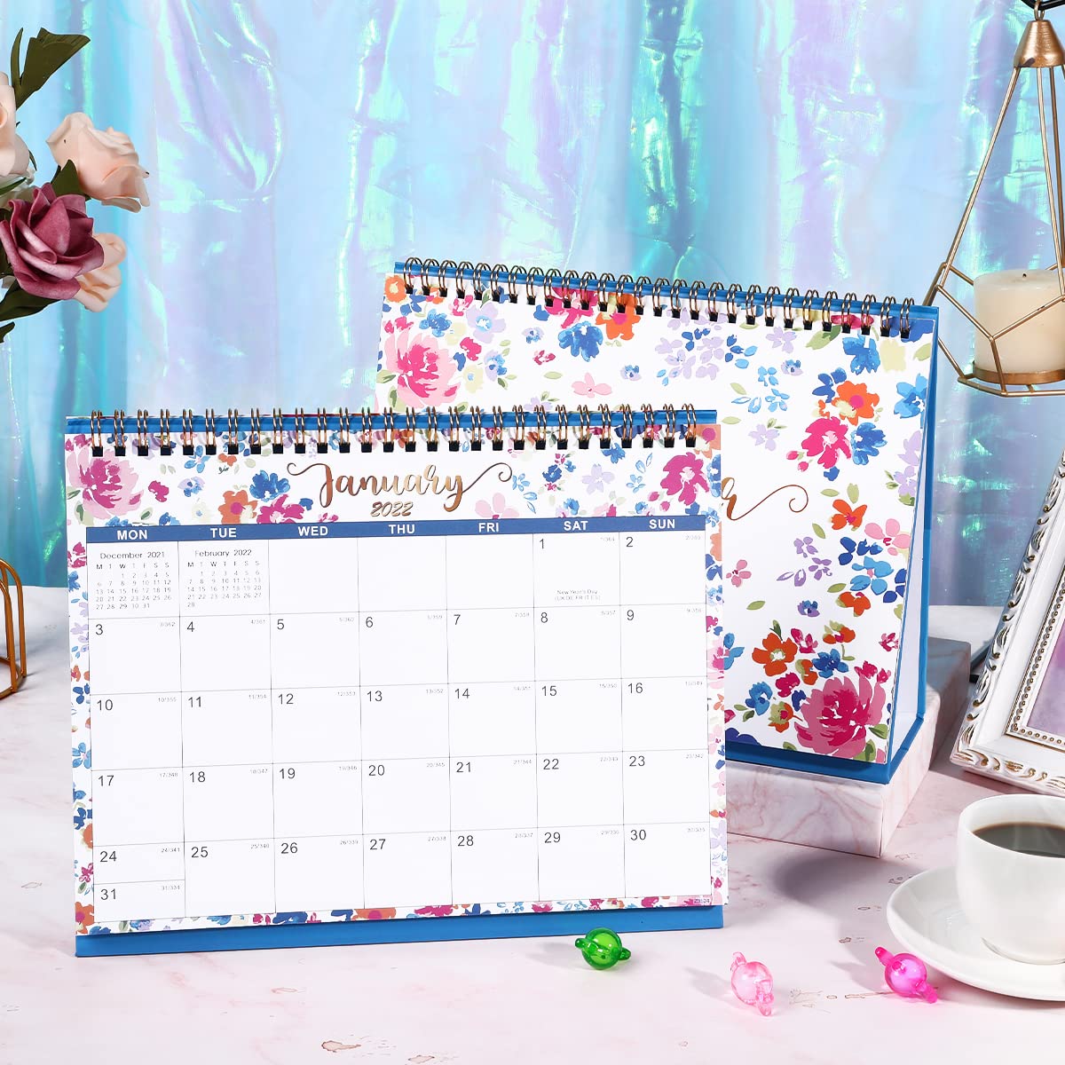 Desk Calendar 2022 Standing Flip Calendar with Premium White Paper