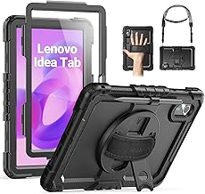 SEYMAC Lenovo Idea Tab 11 Inch 2025/Tab M11/Xiaoxin Pad/Tab K11 Gen 2 Case, for Lenovo Shockproof with Screen Protector, 360° Rotating Stand, Shoulder Strap, Black
