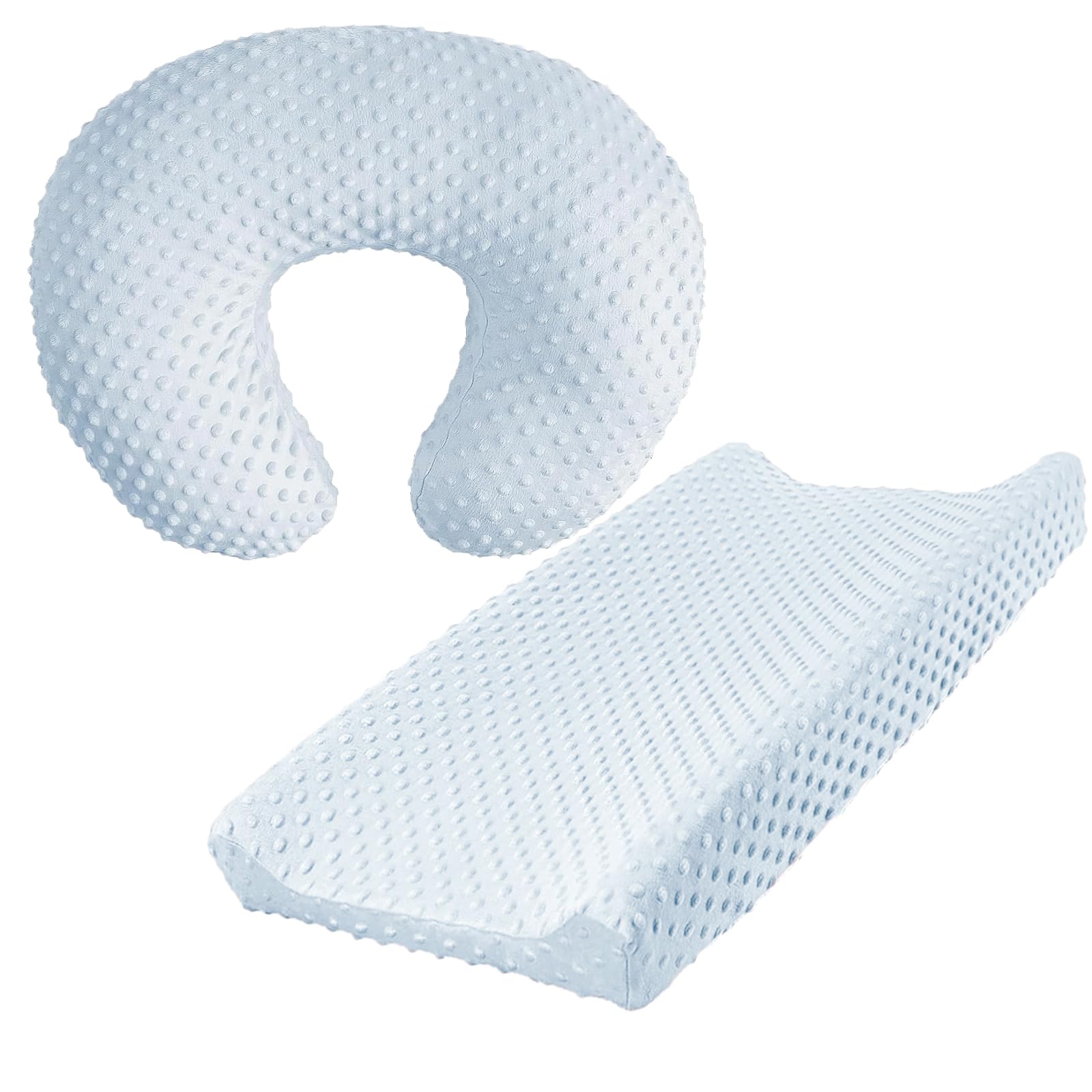 iEvolve Nursing Pillow Cover Breast feeding Pillow Support Positioner lounger cover for Baby Boy Girl, Cover Only(BabyBlue)