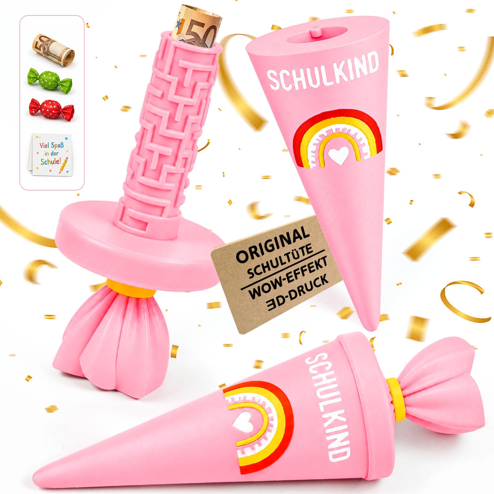 Anruzon Lustige Geburtstag Geldgeschenk Box Schwarz Gold