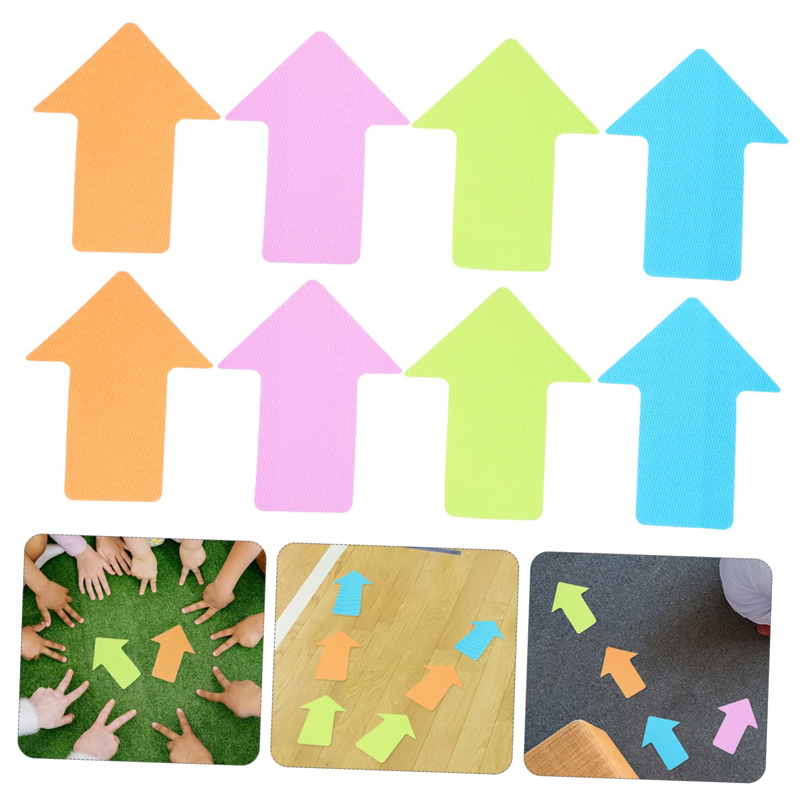 HOMSFOU 3sets Sports Training Carpet Markers Arrow Design for Classroom Gym 24pcs*3