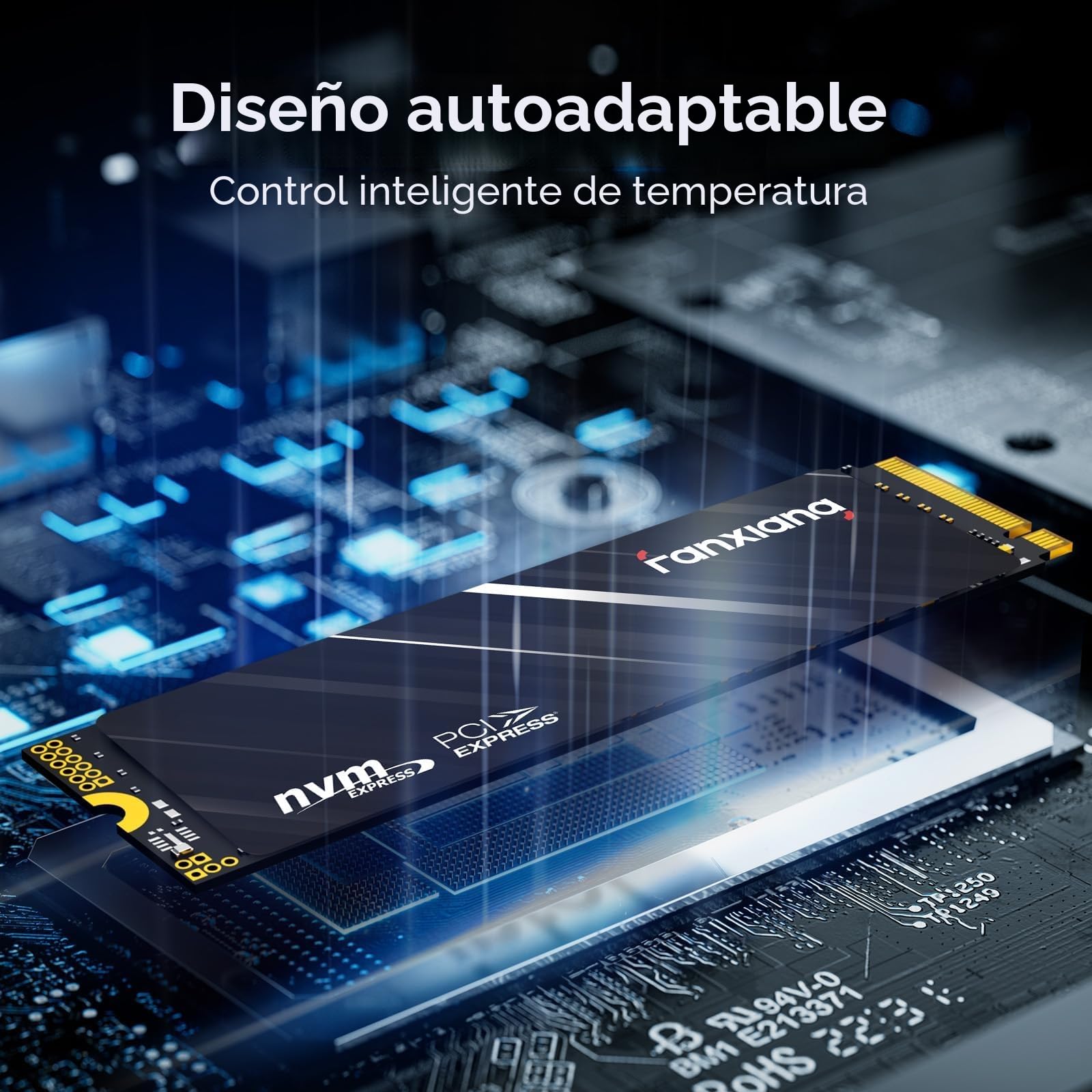 fanxiang SSD ps5 nvme 2TB M.2 2TB Disco Duro M.2 2280 (PCIe Gen4x4) QLC 3D - 5000 MB/s de Lectura, 3800 MB/s de Escritura - NAND con Adhesivo de Enfriamiento de Grafeno