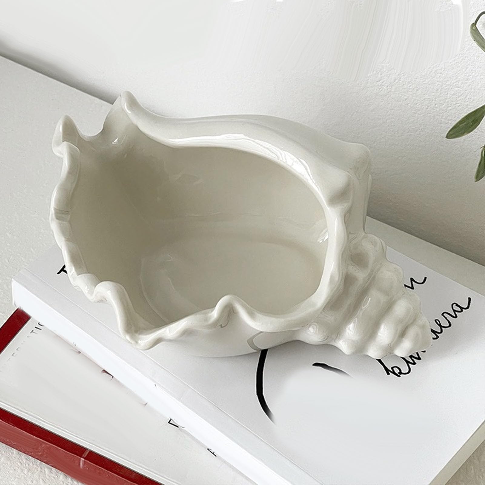 WEBEEDY 2 Stück Muschel Schmuckschalen Weiß - Keramik Ringhalter 9.2x10cm