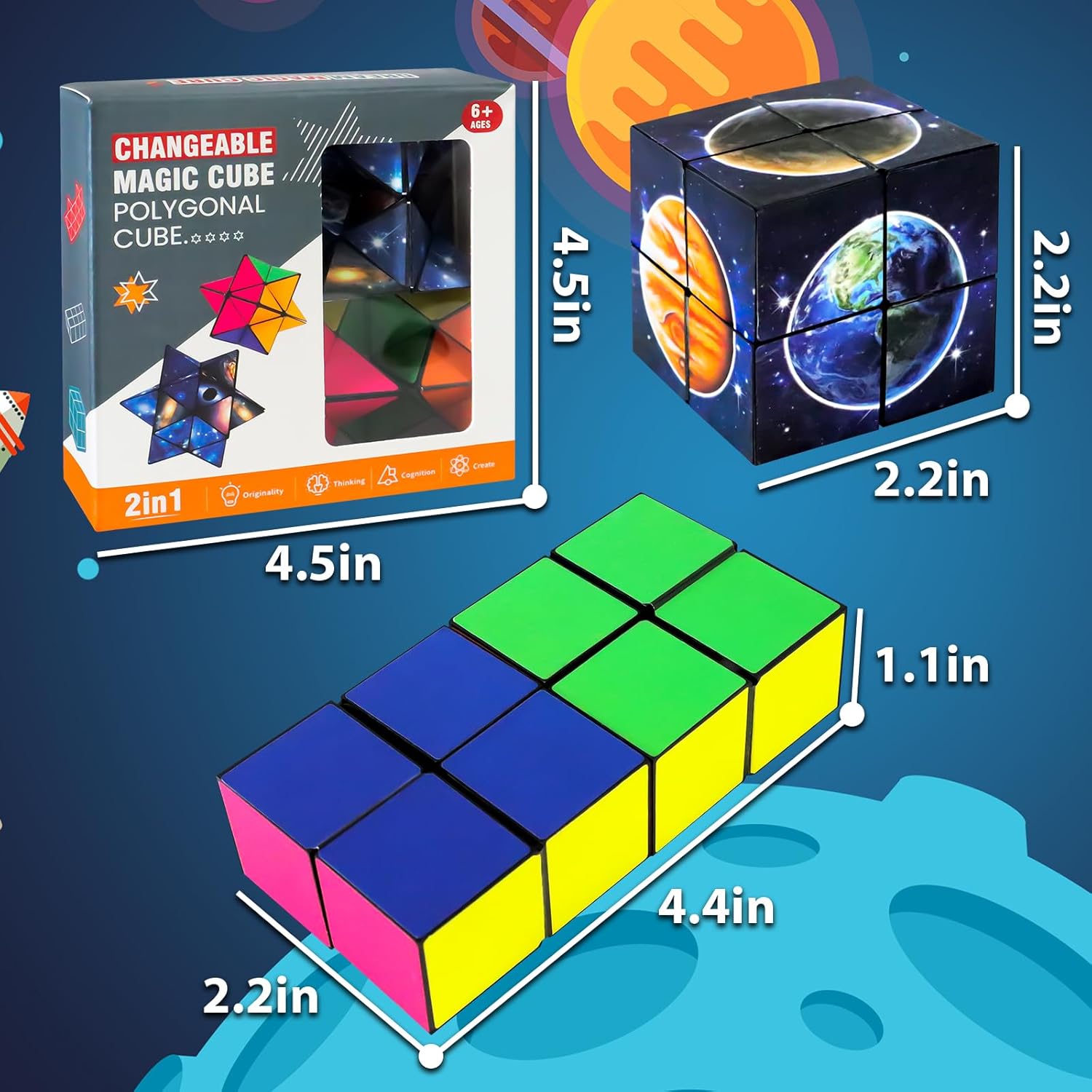 Luaxkpi Toys for Boys Age 6-12 Birthday Gifts for 6 7 8 9 10 Year Old Boy Girls, Fidget Toys Infinity Cubes for Kids 8-12 Cool Fun Magic Cube for Boys Ages 10-12 Years Old Gift Ideas for Teen