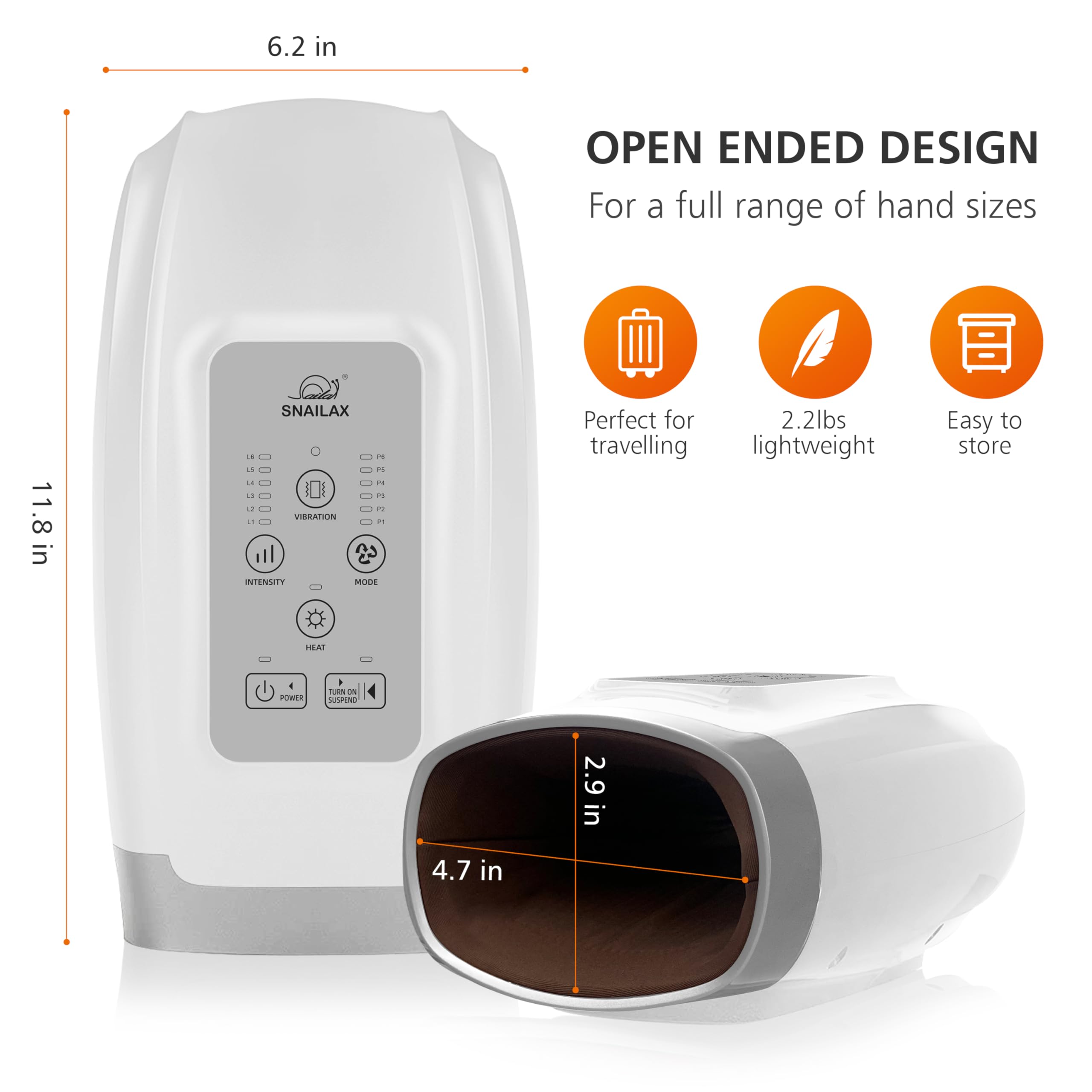 Snailax Hand Massager with Heat and Compression, Vibration, Cordless Hand Massager for Arthristis, Carpal Tunnel, Gifts for Women, Men, Mom(): Sl-488