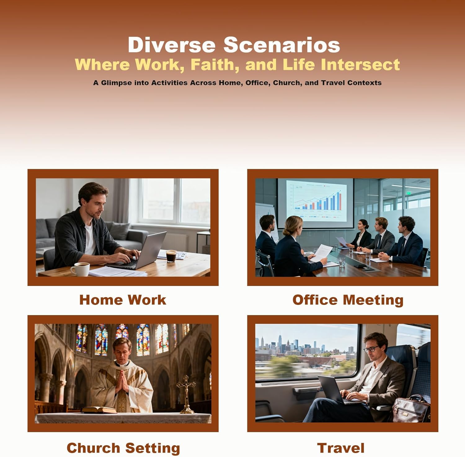 Leather Portfolio for Men and Women – Business Binder Portfolio, Professional Organizer for Men and Women, Christian Gifts, Laptop & iPad Case, Bible Notepad Holder (Brown)