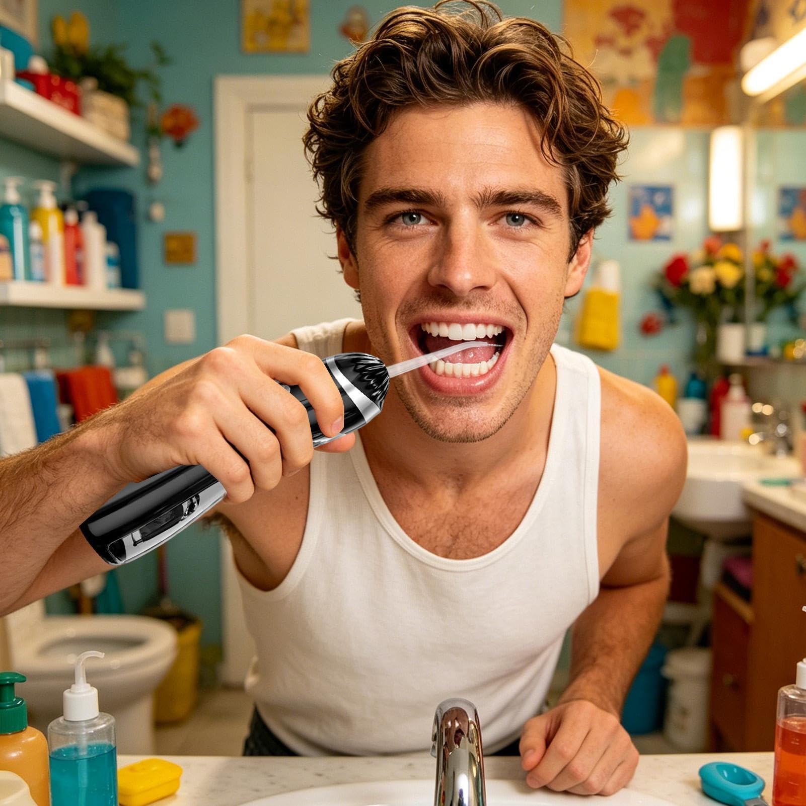 Idropulsore dentale elettrico per adulti Macchina Irrigatrice Ricaricabile | Idropulsore elettrico portatile Adatto A, Casa, Bagno, Piano, Di, Lavoro, Appartamento, Doc