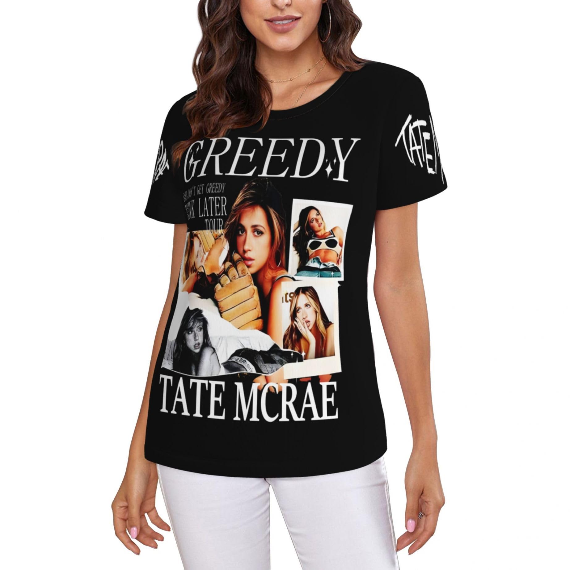 Women's McRae Singer Tate Tshirts Fashion Crewneck Short Sleeve Tee-Shirts Colorful Graphic Tops Multicoloured S
