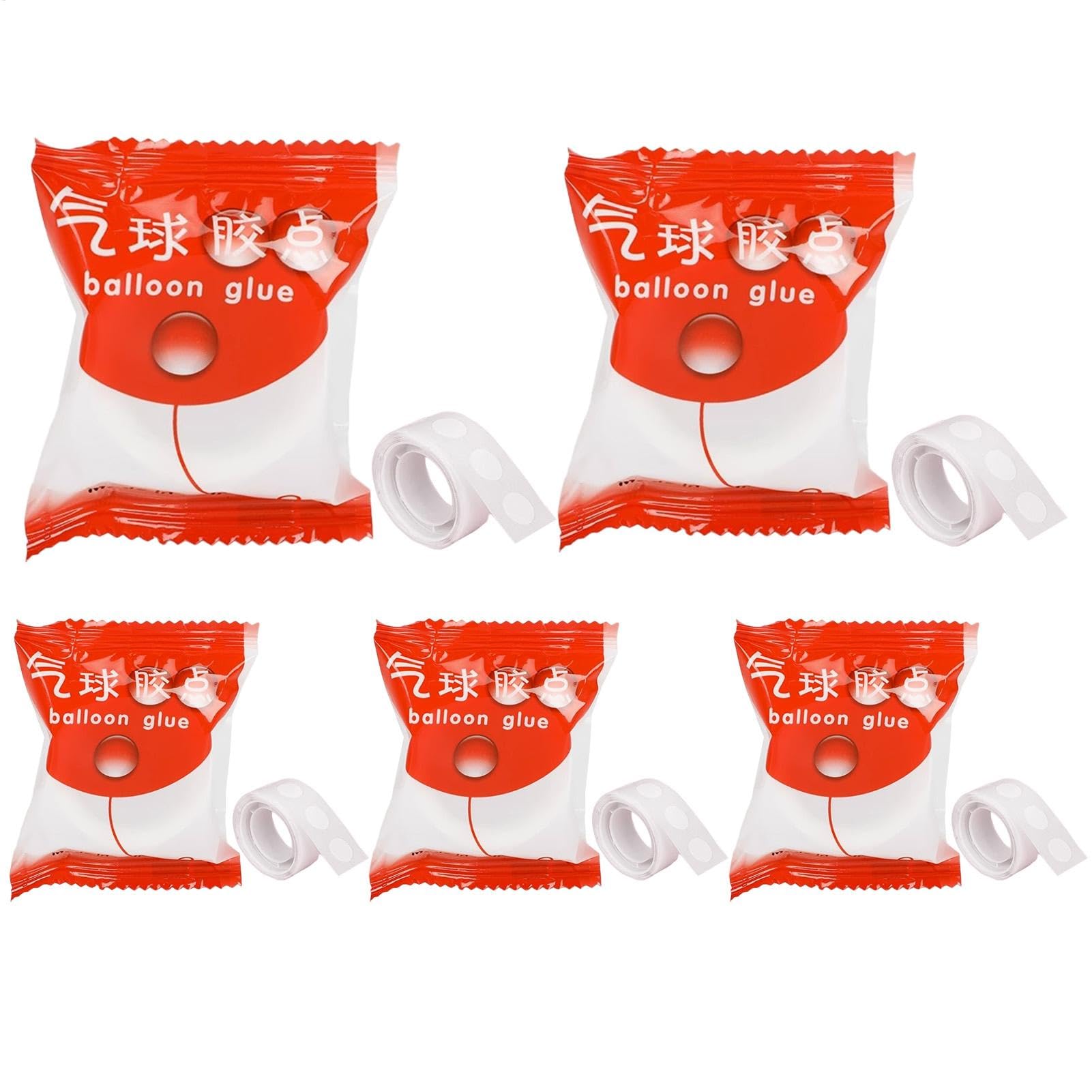 Glue Points for Balloon - 100 Pieces Balloon Glue Dot | Balloon Sticky Spott | Removable Glue Dot with Strong Adhesion | 5 Rolls Extra Strong Sticky Dots for Birthday Wedding Christmas Decorations