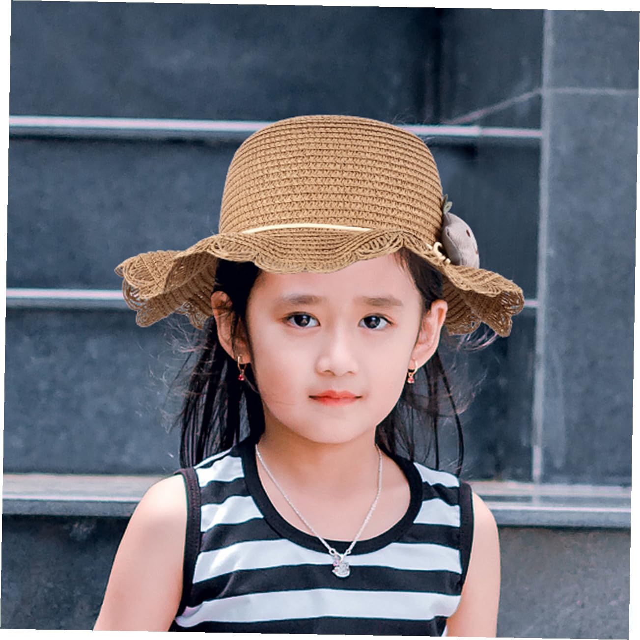 LIFKOME Parasol Sombreros de Sol para Sombrero de Cubo Esponjoso Mimbre Bolso Tapa Sling Bag Shoulder Bag Sombrero de Verano para Bolsa de Sombrero de Verano Khaki