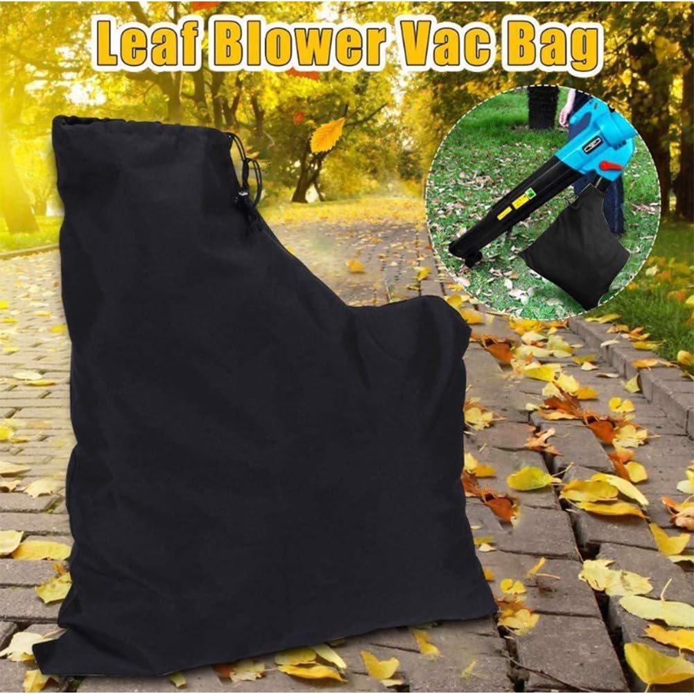 Bolsa de recogida de hojas para aspiradora, 60 cm x 44 cm, impermeable, poliéster Oxford 420D con parte inferior, fácil de vaciar, se adapta a la mayoría de sopladores de hojas