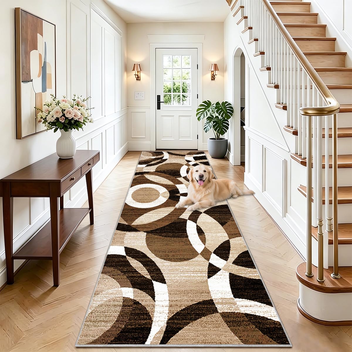 Runner Rugs for Hallway Washable Kitchen Rugs Hall Runners Non Slip Long Kitchen Rugs Absorbent Area Rug 100 x 300cm Large Door Mats Carpet Runner for Hallway Laundry Room Kitchen Floor Mat Brown — image 1
